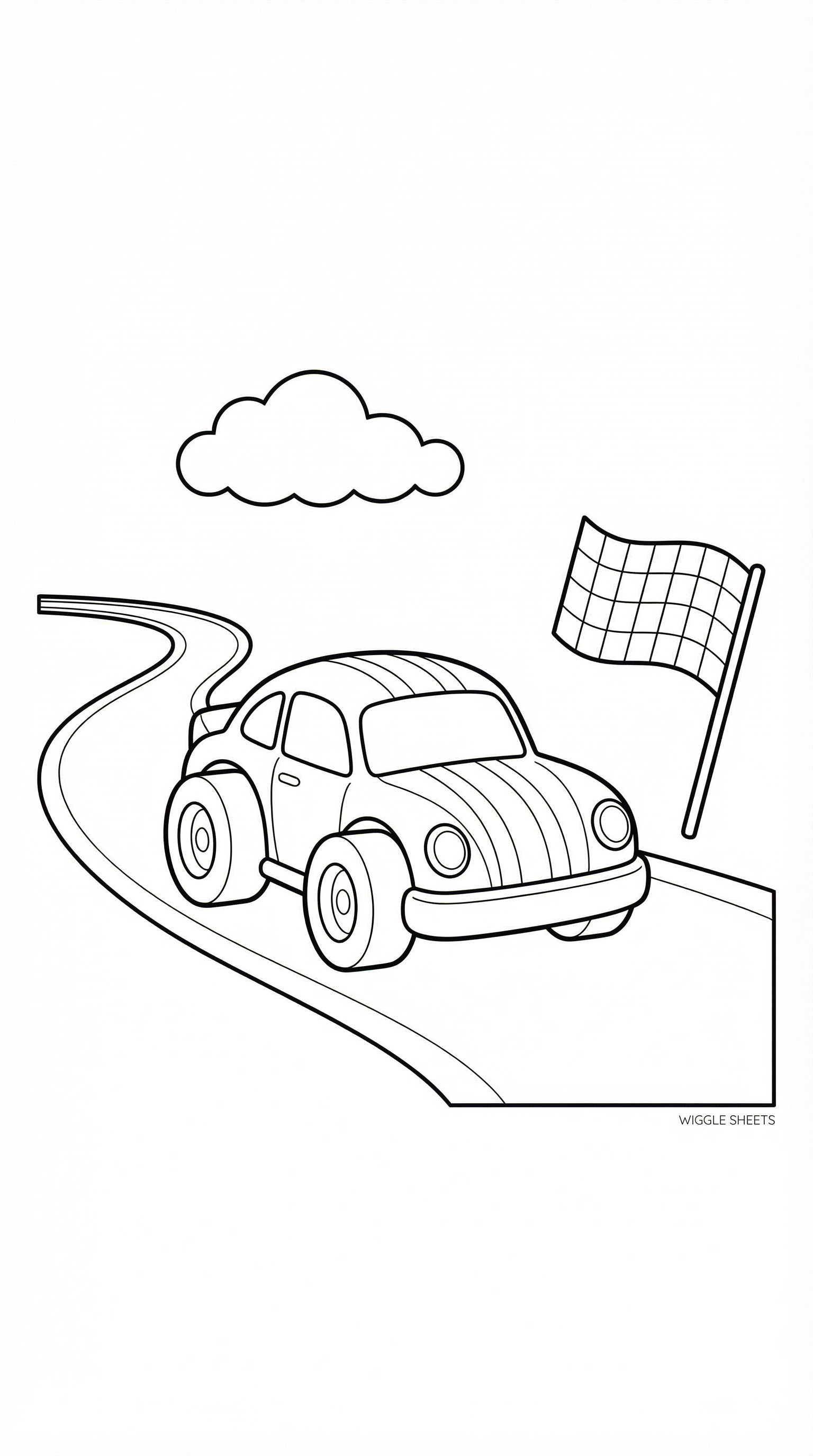 Cute Race Car Coloring Page